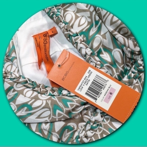 BCBGeneration Beautiful Abstract Print Satin Dress.Size 6, NWT! - Picture 6 of 6